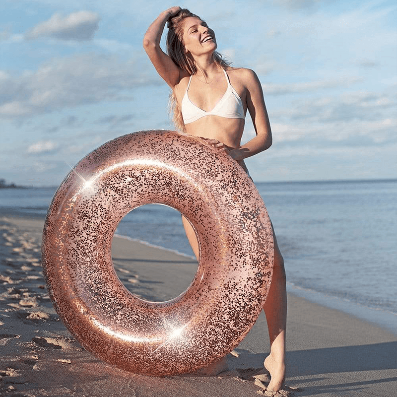 GLITTER 48" JUMBO BEACH & POOL TUBE WITH GLITTER
