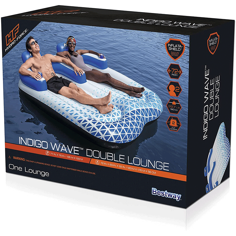 INDIGO WAVE DOUBLE LOUNGE 77" X 76"