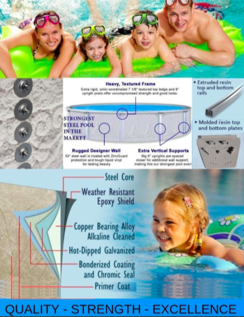 Premium Above Ground Pool Kit - Complete Pool Package with All the Extras