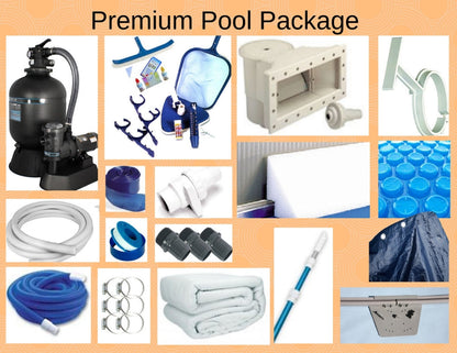 Premium Salt Friendly Above Ground Pool Package -two wall colours available