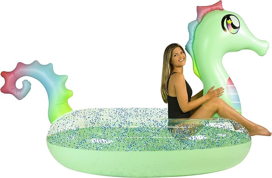 GIGANTIC 2 TO 3-PERSON GLITTER FLOATS SEAHORSE OR UNICORN