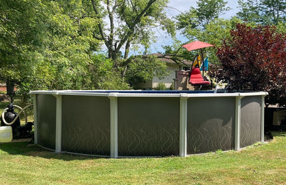 Deluxe Salt Friendly Above Ground Pool Package-Latte and Tempest wall Patterns