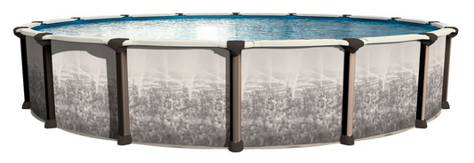 Sovana NewLight - Ovale de 3,66 m x 7 m - Composants en résine - Hauteur des parois : 132 cm - Résistant au sel